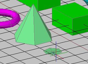 Create the pyramid. When prompted to specify the base radius, enter 50