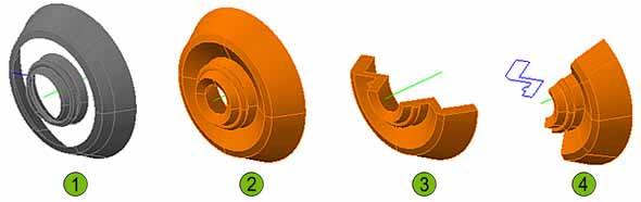Creating a Model Using the Revolve Command You use the Revolve command to create an arcing or circular 3D model from geometry representing a profile of that model.