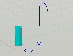 3. To extrude the left circle: Select the left circle.