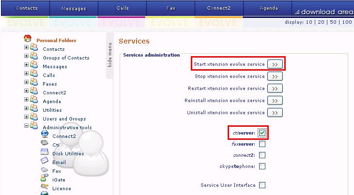 6.5. Start Service Navigate to Administrative tools Services, check the ctiserver box, and