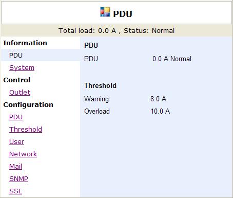 OPERATING MANUAL Information: PDU Displays the total PDU load current as well as the