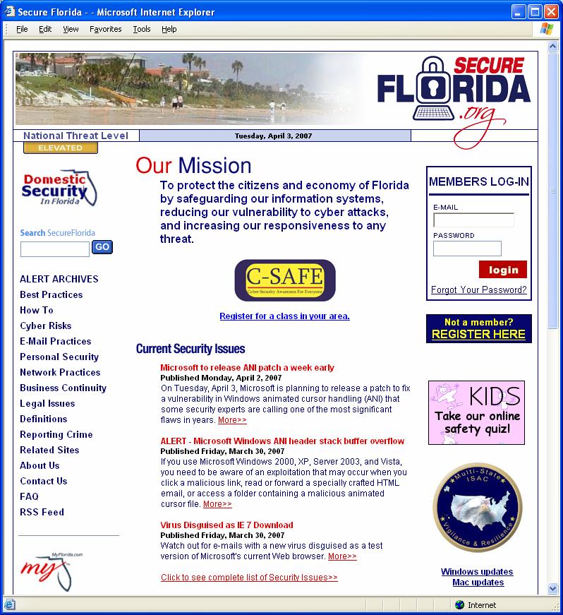 Florida Information Sources FIPC Secure Florida An education and awareness campaign to educate Florida businesses