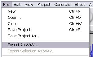 Exporting & Saving When you finish working with your audacity tracks, you have several options for saving your files. You can save your files as an Audacity Project, or export them in.wav,.mp3, or.