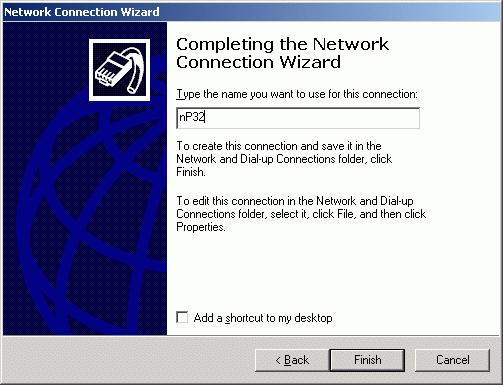 connection: Select «Dial up to private network» and