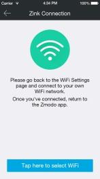 6 Return to the Zmodo app page and select or enter the SSID and password of the WiFi network that you want your camera to connect to.