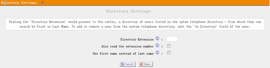 2.17 Directory Preferences for 'Dialing by Name Directory' Directory Extension: Extension to dial