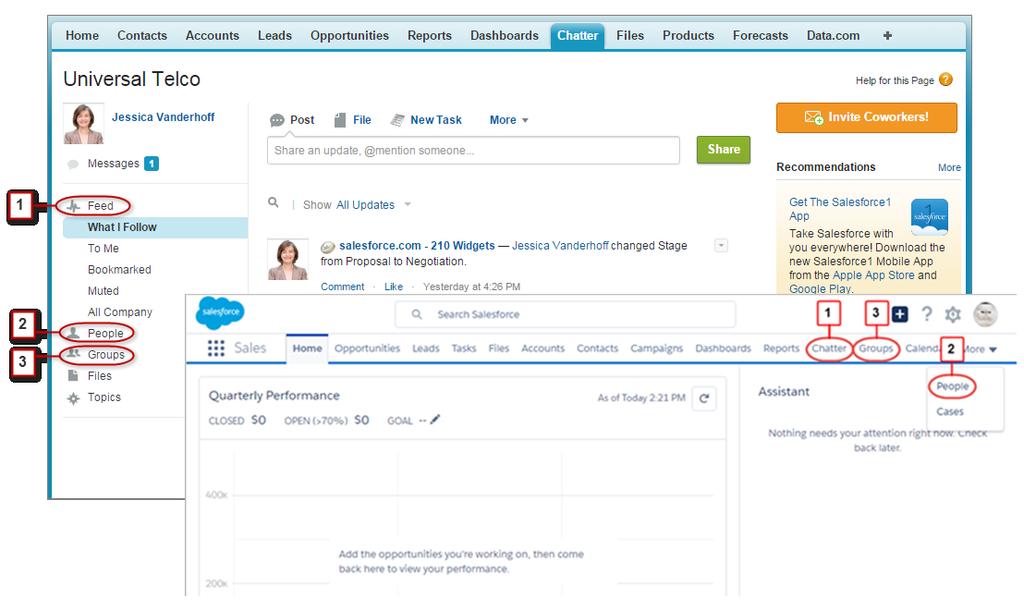 Find Chatter Features in Lightning Experience Find Chatter Features in Lightning Experience With Lightning Experience, you can connect with people and groups and share business information securely