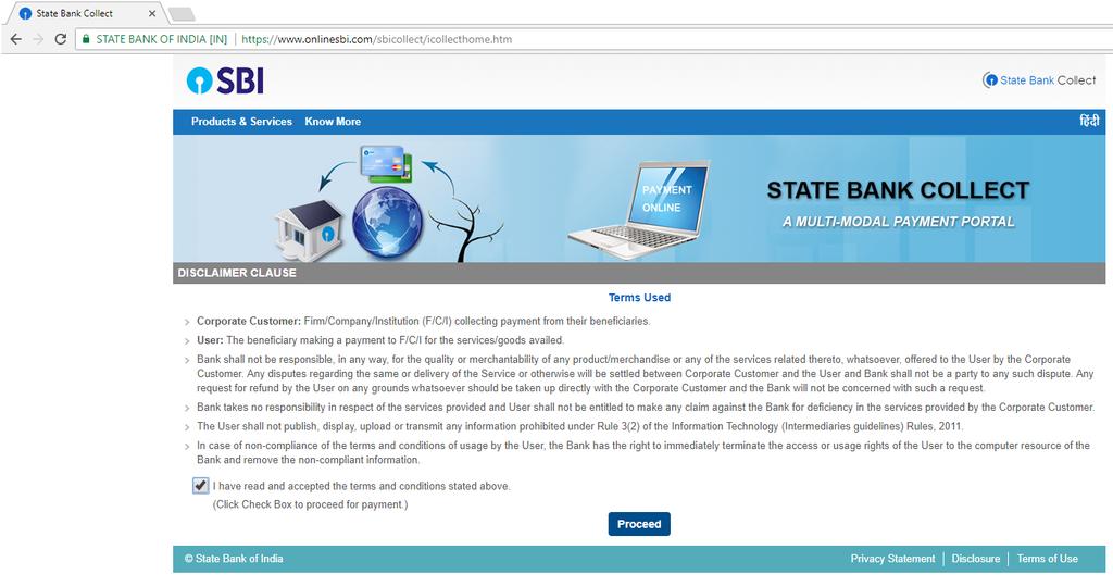 com and Click on State Bank Collect ---> New Version OR Directly Access https://www.onlinesbi.