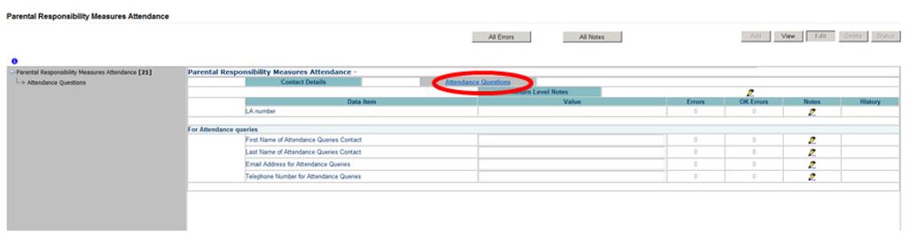 Once completed and to navigate to the attendance questions section of the return, click on Attendance
