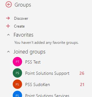 In the navigation pane, click the chevron ( \/ ) next to Groups and