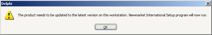 Chapter 2 Workstation Setup Procedures 1. Updating a Delphi Workstation 1. At the workstation, double-click the Newmarket product icon.