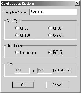 our example), Card Type and Orientation of the new card.