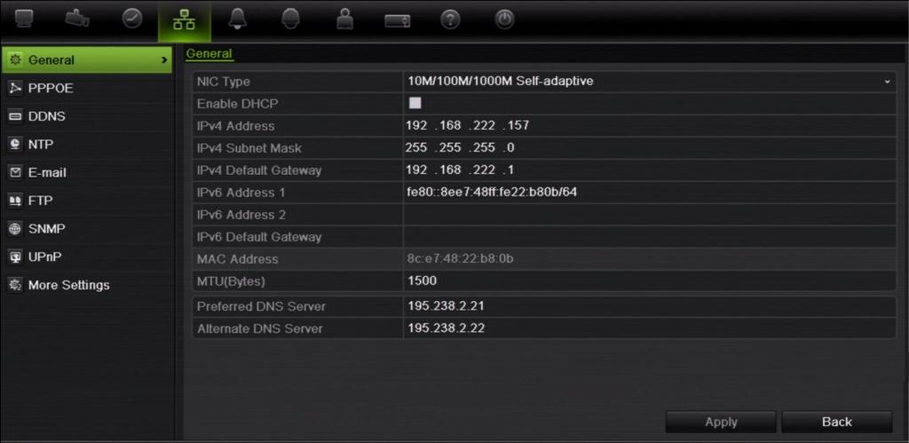 Chapter 12 Network settings You must configure your DVR s network settings before using it over the network.