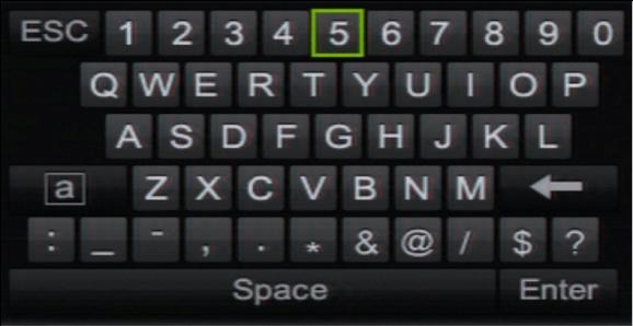 4. Click Back to return to live view. Using the soft keyboard A keyboard will appear on-screen when you need to enter characters in a window option. Click a key to input that character.