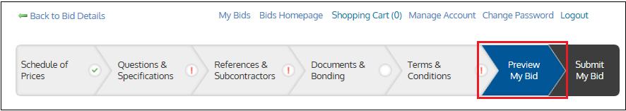 to submit to the bid on behalf of your company. Enter your first and last name in the text box.