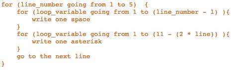 Pseudocode Let's add this to the for loop in our pseudocode