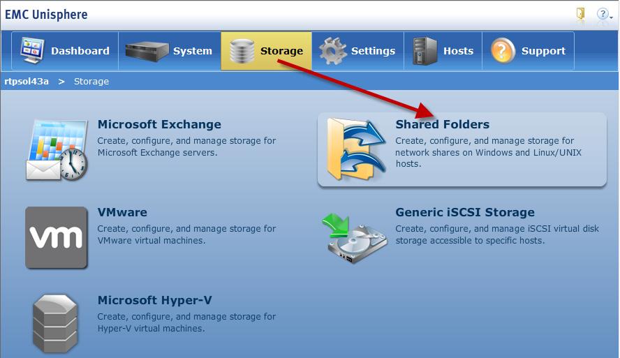 Configure a shared folder CIFS Shared Folder Configuration The shared folder server appears in the Shared Folder Server Settings page.