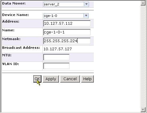 3 Configure a network interface for server_2: In the Settings for File window click the Interfaces tab.