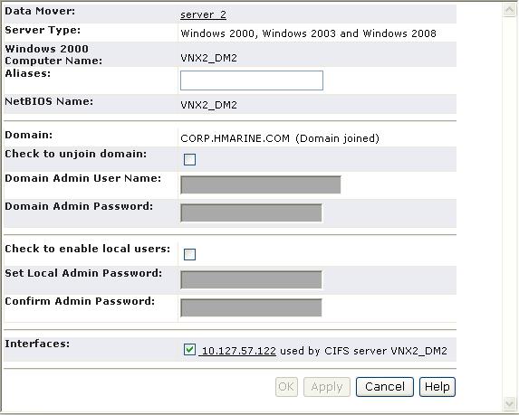2 Verify CIFS Server creation: From the CIFS Server window, click the new CIFS Server and select Properties. Notice the (Domain joined) near the Domain name.