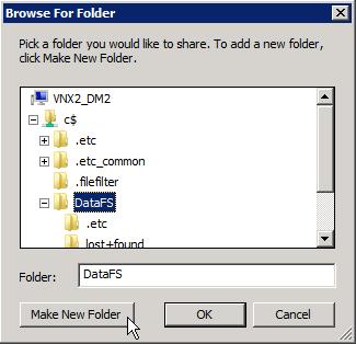 From the Folder Path window click Browse and select the DataFS folder.
