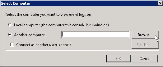Open the Windows Event Viewer MMC (Microsoft Management Console) by clicking Start > Run and entering eventvwr.