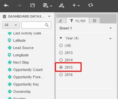 Click on the second dropdown arrow located directly to the right of the Year filter. Select Display Style and then Radio Buttons. 47.