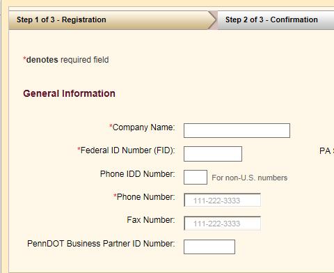 Chapter 4 Bid Information Submit Registration (3 STEPS) Step 1 is to fill in the registration form including all required fields that are denoted with a red asterisk.