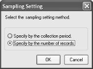 Sampling Settings Section 6-6 6-6-2 Setting Sampling 1,2,3... 1. Click the Sample Setting Tab in the SPU-Console and display the Sampling Setting Window. 2. Click one of the Sampling Setting Buttons.