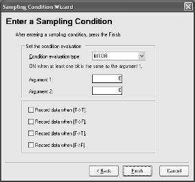 The Sampling Condition Wizard shown in step 2 