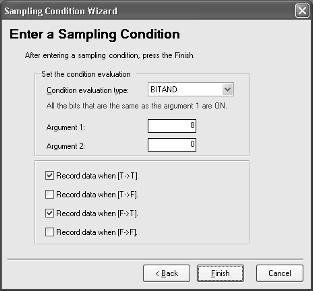 Sampling Condition Designation Section 6-9 For example, the following settings are used to record