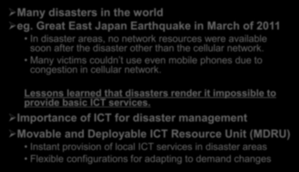 Introduction Many disasters in the world eg.