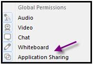Give Participant Permission to use Application Sharing By default Participants do not have the permission to use Application Sharing.