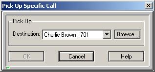 Chapter 7 Telephony Exchange Functions Pick Up Specific Call To pick up a call to a specific user 1.