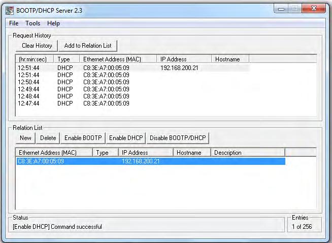 using BOOTP/DHCP Server 2.3 Fig.