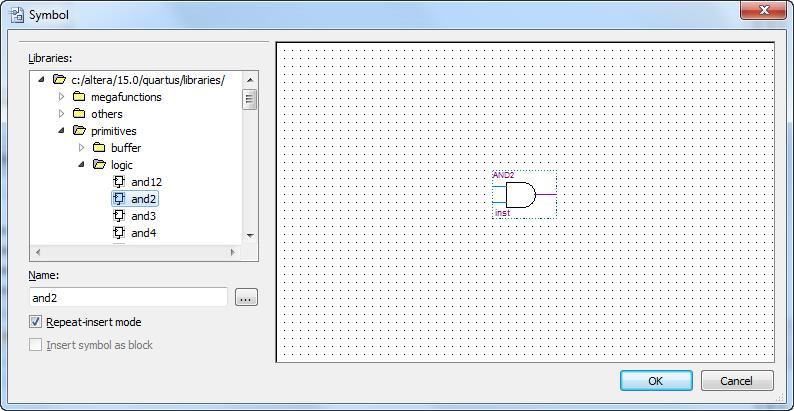 5.1 Importing Logic-Gate Symbols The Graphic Editor provides a number of libraries which include circuit elements that can be imported into a schematic.