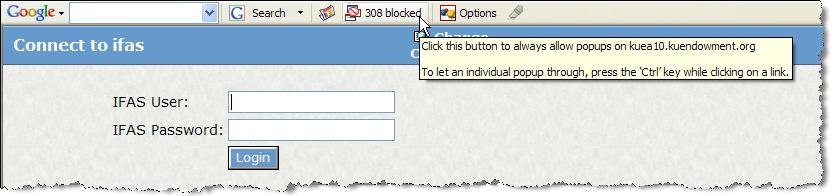 Third-Party Pop-up Blockers Although the Internet Explorer pop-up blocker has been turned off for this site (through the Trusted Site security settings), some third-party pop-up