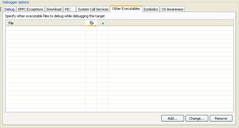 Debug Configurations Using Debug Configurations Dialog Box Table 70: System Call Services Page Options (continued) Option Trace Root folder Description By default, traced system service requests