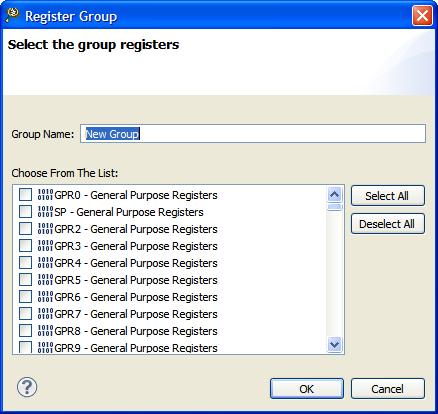 Working with Debugger Working with Registers 5.10.4 Working with Register Groups This section describes different operations that can be performed on register groups.