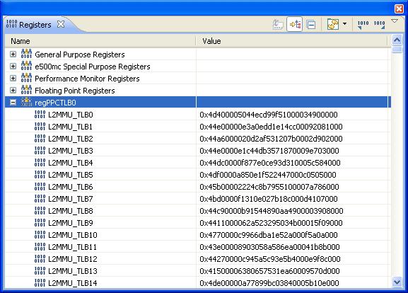 Working with Debugger Working with Registers Reading TLB Registers from Debugger Shell on page 175 