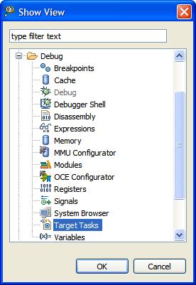 Working with Hardware Tools Flash programmer Figure 133: Show View dialog 2.
