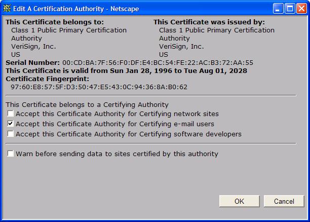 A Certificate Contains: Serial number (unique to issuer) info about certificate owner, including