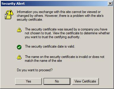 Appendix Trusted Certificates Overview When you try to login to the KN1108VA / KN1116VA from your Web browser, a Security Alert message appears to inform you that the device s certificate is not