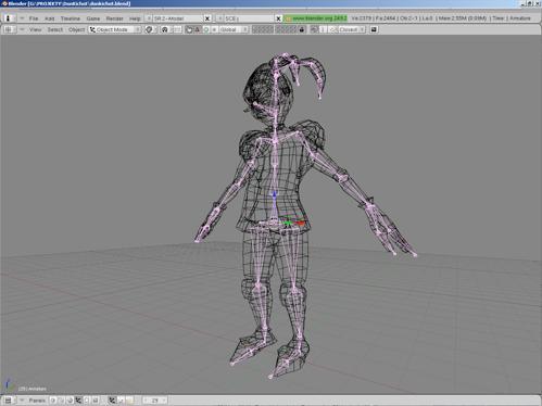 skeleton by keyframing joint angles by motion capture data by inverse kinematics Polygon mesh follows