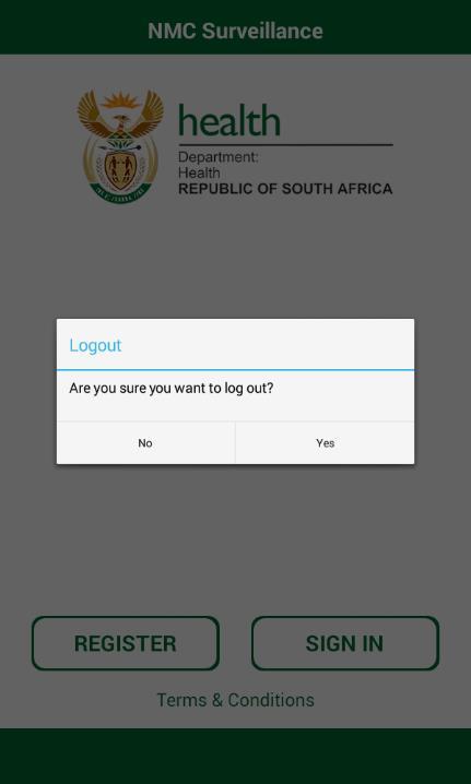 Tap on Yes to be able to sign in as a new user (i.e. the credentials sent to you via SMS) 4.
