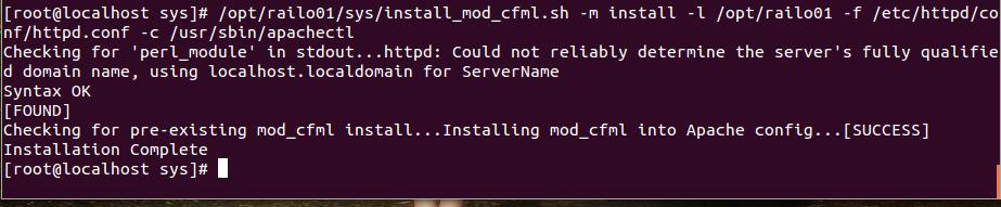 Well, the output could have been prettier, but it looks like it worked just fine. The install script is nice because it makes sure you have mod_perl installed as well.