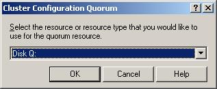 Select Disk Q. Press the OK button to continue.
