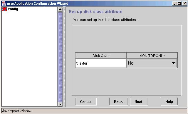 Specify the attributes of the disk class.