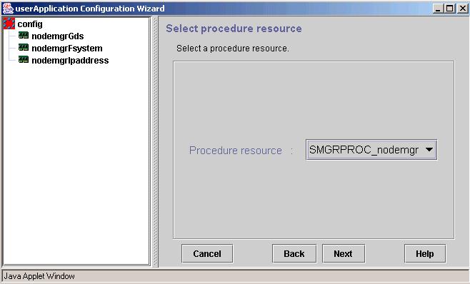 Application). 5. Select the procedure resource to be created.