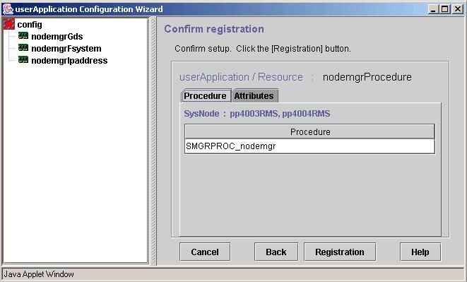6. Confirm the information registered for the procedure resource.