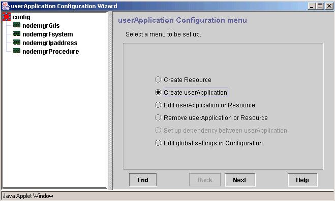 1. Select [Create userapplication] from the top menu of the
